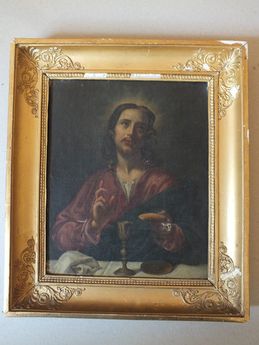Quadro olio cristo cornice - -,