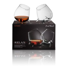 Set of 2 Cognac Brandy Tumblers Snifter Angled Glasses Boxed Drinking Bar Gift