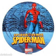 Cialda SPIDERMAN Decorazione Torta Ostia o Zucchero TONDO PERSONALIZZABILE C