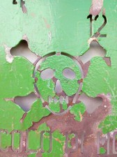 Vecchio Cartello Pericolo di Morte in metallo Vintage originale