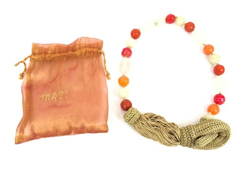 Collana con pietre vetro - con, in