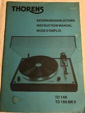 Manuale di istruzioni Thorens TD 146, TD 166 MKII