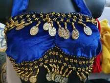  BRA  blu e oro ovale DANZA DEL VENTRE BELLY DANCE  danza orientale