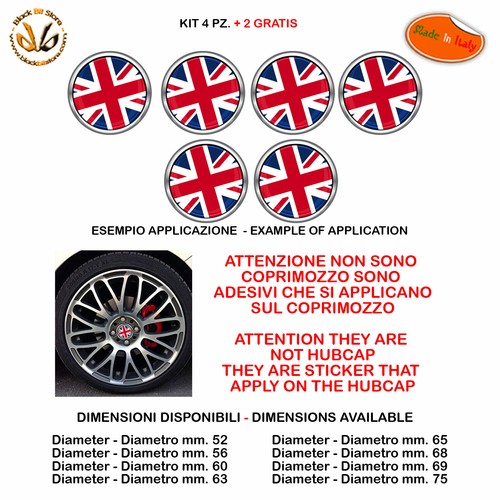 Adesivi coprimozzo union - , jack
