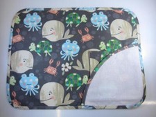 TOVAGLIETTA AMERICANA COLAZIONE CON TOVAGLIOLO ASILO "ANIMALI MARINI" RICAMO