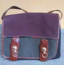Borsa vintage Cartella donna Vintage, colore viola e verde, 28X26 cm
