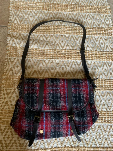 Borsa pelle tessuto - e,