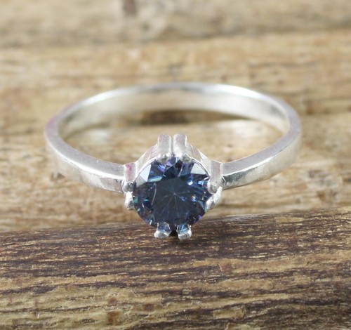 Anello solitario diamante blu - solitario,