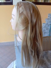 Lotto testine parrucchiere con capelli naturali + supporti e trecce Xpression