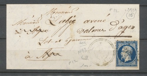 1856 lettre obl pc2929 - 1856,