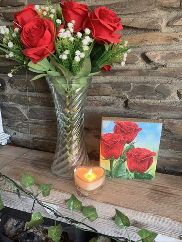 Blocco legno rose rosse - blocco, di
