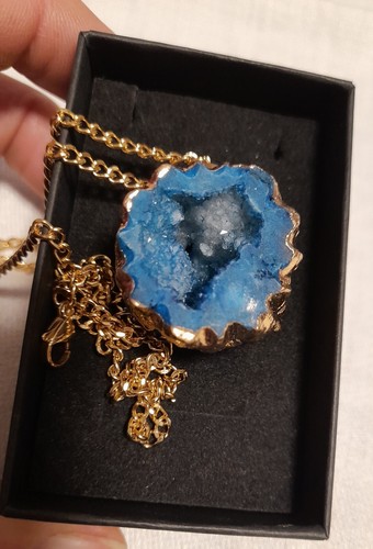 Ciondolo quarzo geode - in,