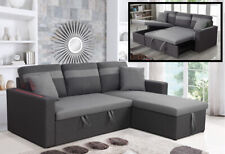 MEGA DIVANO LETTO ANGOLARE CONTENITORE LED GRIGIO BRACCIOLI MATRIMONIALE - ITA