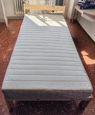 Letto Singolo Ikea Neiden, color legno, usato, con materasso