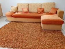 divano in tessuto 3 posti totalmente sfoderabile compreso di tappeto  e pouf