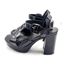 Scarpe sandali Jeffrey Campbell sandalo con plateau alto pelle colore nero