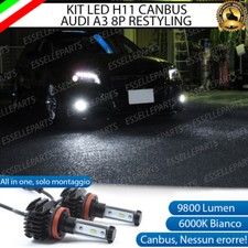 KIT FULL LED LAMPADE H11 6000K 9800 LM CANBUS FENDINEBBIA AUDI A3 8P RESTYLING
