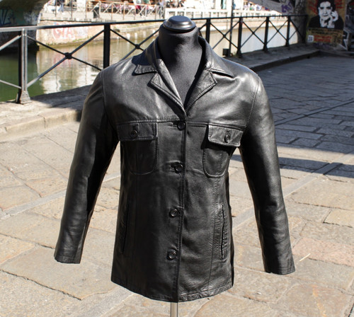 Giacca pelle vintage - , unisex