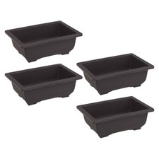  Fioriere rettangolari da balcone, 4 pezzi, con vassoi, fioriere in plastica per