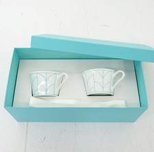 Coppia tazze e piattini foglia