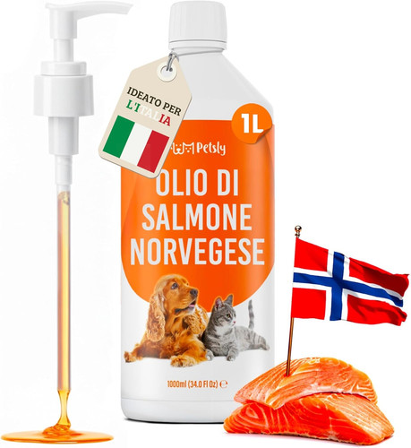 Olio salmone per cani e - olio,