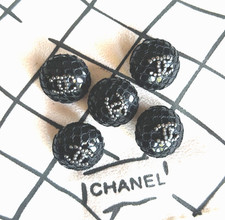CHANEL Bottoni vintage in metallo nero 20 mm (set di 5)
