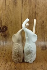 St Etienne coppia elefanti porcellana profumatore con rilievo h 16 cm