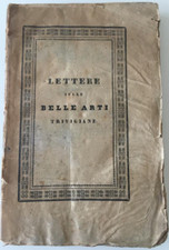 Treviso 1833 libro antico L. Crico, lettere belle arti Trivigiane prima edizione