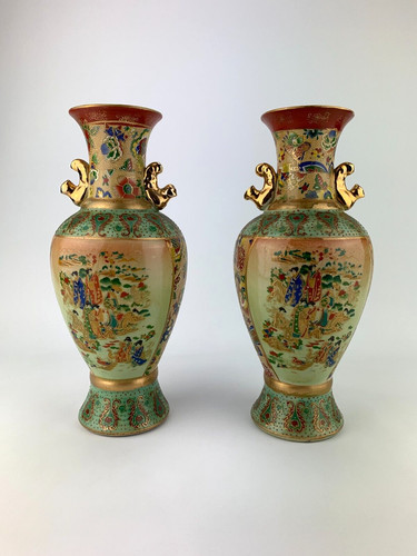 Coppia vasi cina stile satsuma - cina,