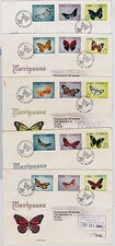FARFALLE - STORIA POSTALE - set di 5 COPERTINE FDC per ITALIA - SCOTT # 996-1010