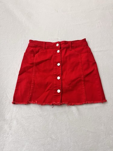 Minigonna jeans rossa - rossa, pure