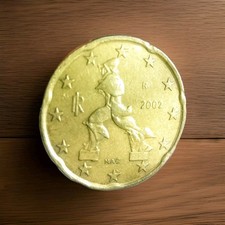 Moneta 20 Centesimi Euro Scanalature 2002 Rara 