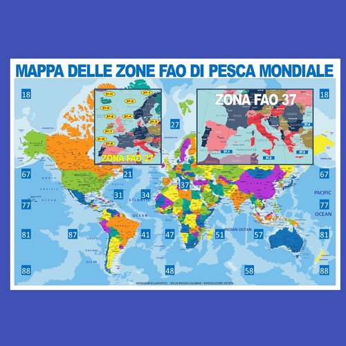 Poster pescheria mappa zone - poster,