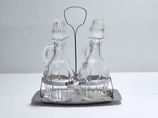 Oliera acetiera antica color argento in vetro vintage olio aceto Anni 60 70 