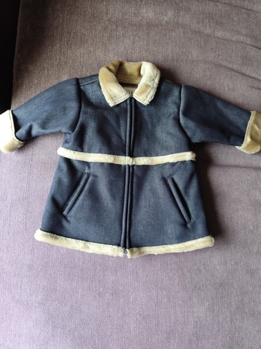 Giacca cappotto denim - zip, blu