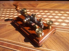 Tasto telegrafo Manipolatore per codice Morse, stile antico fattura artigianale