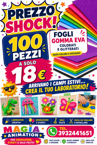 100 gomma eva colorat e - pz,