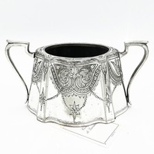 Antica zuccheriera in argento sheffield ciotola in silver plate inglese d'epoca