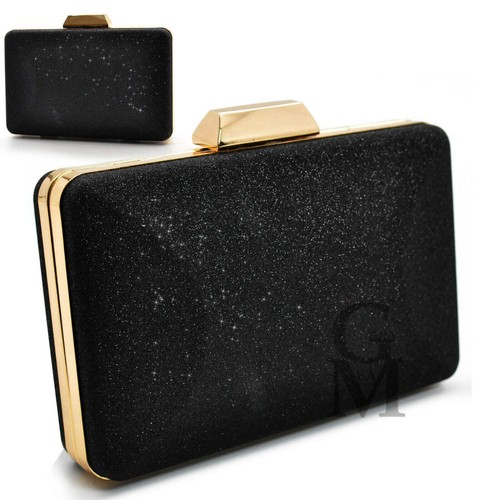 Pochette nera elegante glitter
