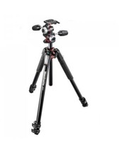 Manfrotto 055 Treppiede Professionale in Alluminio 3 Sezioni, Testa Regolabile in 3 Vie