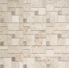 autoadesiva Mosaico Mattone pietra travertino beige 200-4CM14 | 1 foglio