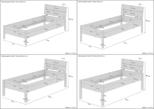 Quattro varianti altezza - , letto