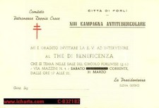 1950 FORLI' XIII Campagna antitubercolare TE' DI BENEFICIENZA