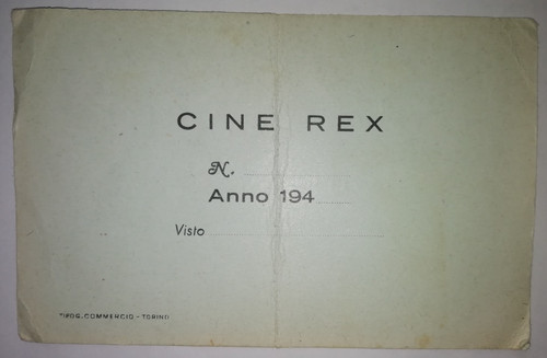 Cinema rex torino tessera - cinema,