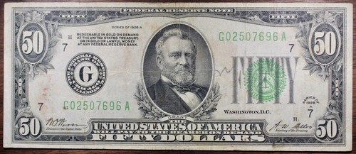 1928 banconota 50 dollari - banconota,
