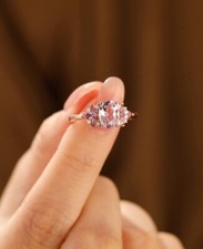 Anello Zirconi Morganite Rosa