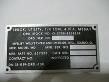 Targa Jeep M 38 A1 M38A1 targa
