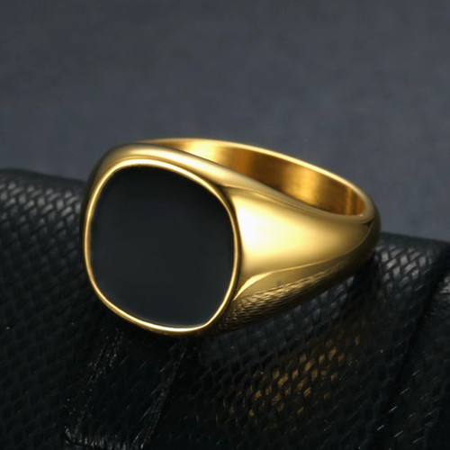 Anello massonico smaltato nero - smaltato,