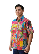 Camicia uomo patchwork con