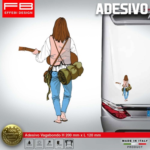 Adesivo vagabondo con chitarra - adesivo,
